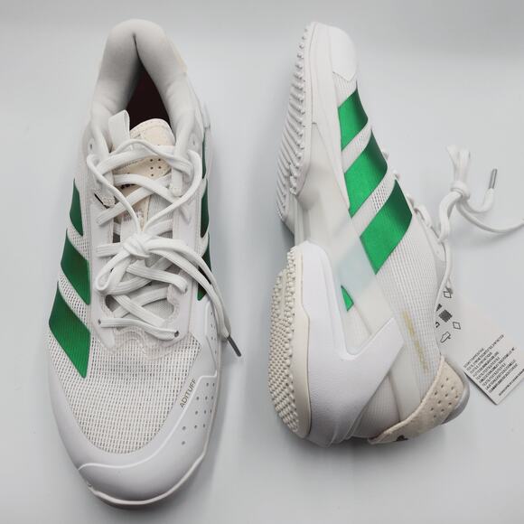 Mens Size 10.5 Adidas Tennis Shoes Ubersonic 5 Low Top White Green Gold JP5775 main image 4
